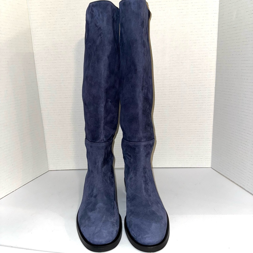 Stuart Weitzman Greer City 50/50 navy Suede Knee Boots 4.5 - Picture 3 of 6